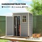 Υπόστεγο εργαλείων πλαστικό 1,14m² 151 x 92 x 193cm υπόστεγο εργαλείων με κλειστή οροφή παράθυρο δαπέδου γκρι