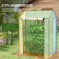 Θερμοκήπιο Θερμοκηπίου Κρύο Πλαίσιο Ανθεκτικό στις καιρικές συνθήκες Roll Up Door 100cm x 80cm x 150cm Λευκό + Πράσινο