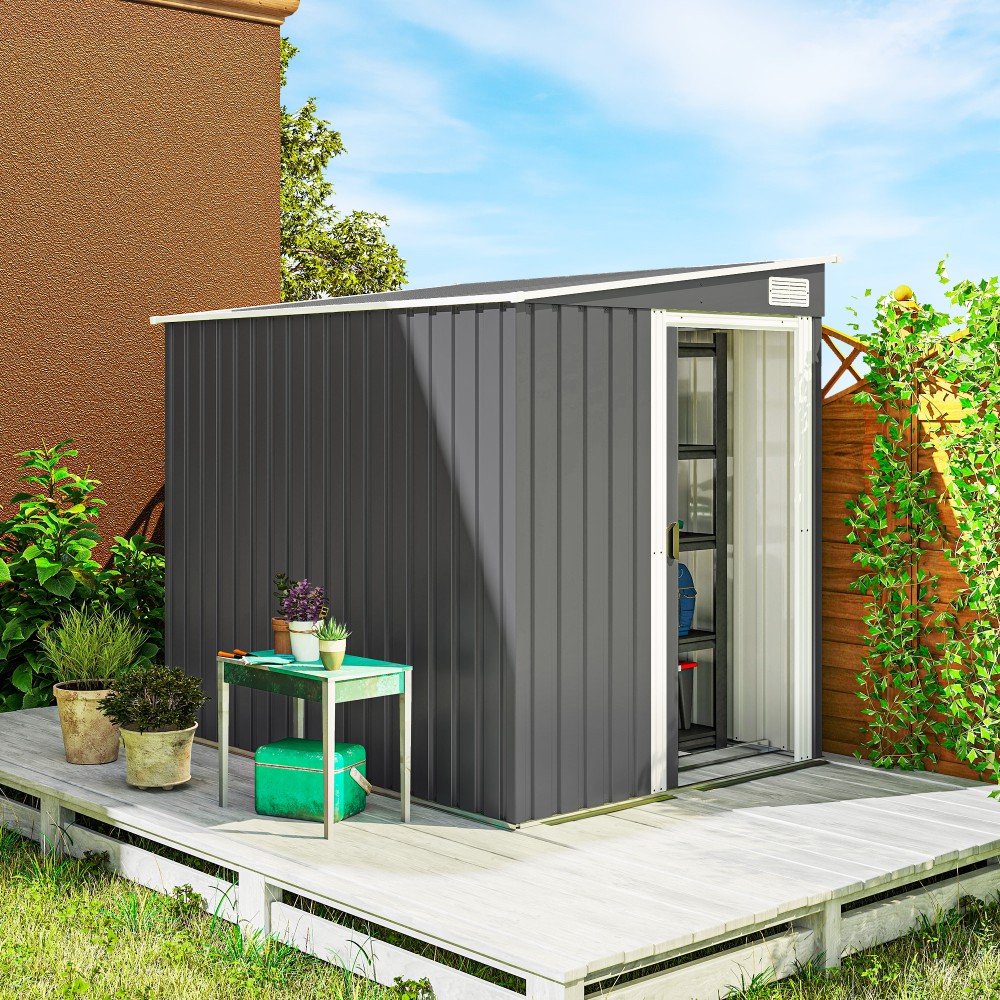 Μεταλλικό υπόστεγο εργαλείων 2,81m² 154x206,5x181 cm υπόστεγο εργαλείων με κλειστή βάση οροφής