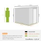 Μεταλλικό υπόστεγο εργαλείων 2,81m² 154x206,5x181 cm υπόστεγο εργαλείων με κλειστή βάση οροφής
