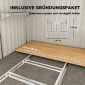 Μεταλλικό υπόστεγο εργαλείων 2,81m² 154x206,5x181 cm υπόστεγο εργαλείων με κλειστή βάση οροφής