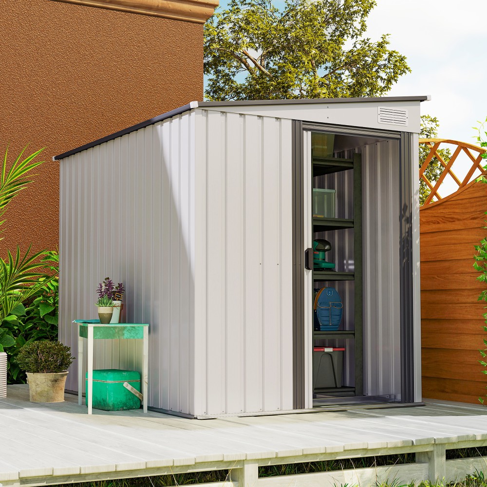 Μεταλλικό υπόστεγο εργαλείων 2,81m² 154x206,5x181 cm υπόστεγο εργαλείων με κλειστή βάση οροφής