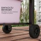 Ψησταριά κάρβουνο καπνιστής μπάρμπεκιου γκριλ, ρυθμιζόμενη θήκη κάρβουνου, πλαϊνά ράφια, 124 x 66 x 112 cm, μαύρο