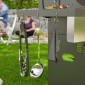 Γκριλ υγραερίου 8500BTU καροτσάκι ψησίματος με 6 καυστήρες από ανοξείδωτο χάλυβα θερμόμετρο μειωτήρα πίεσης 141 x 55 x 110 cm ασημί
