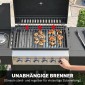 Ψησταριά υγραερίου 17,8 KW 6+1 καυστήρας ψησταριά μπάρμπεκιου από ανοξείδωτο ατσάλι με ρολό θερμόμετρο εμαγιέ σχάρα ψησταριάς
