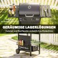 Ψησταριά αερίου 5 KW 2 καυστήρων BBQ καροτσάκι ψησταριάς από ανοξείδωτο χάλυβα συμπεριλαμβανομένου του πλαϊνού τραπεζιού κάτω καλαθιού μπροστινό κάλυμμα θερμόμετρο σχάρα σχάρα σμάλτου
