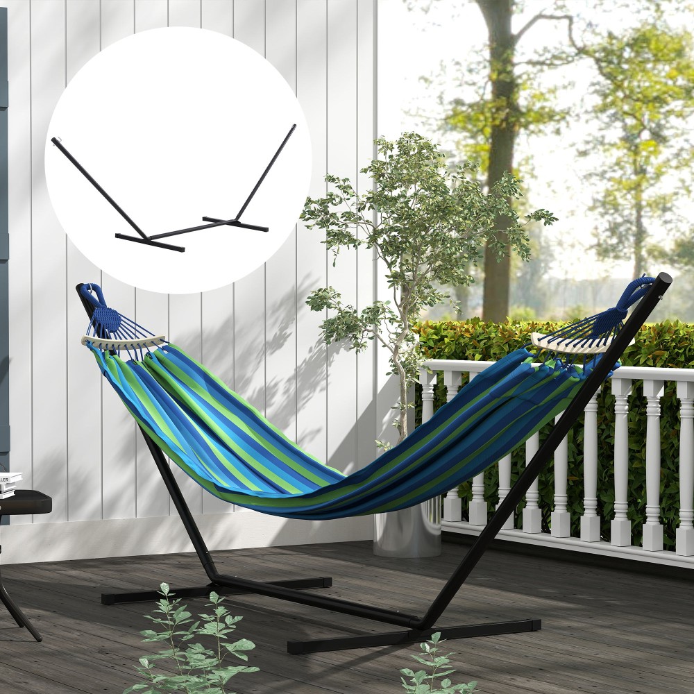 Βάση για αιώρα, βάση αιώρας με άγκιστρα, κήπος, παραλία, μεταλλική, 360 x 92 x 112 cm, έως 120 kg