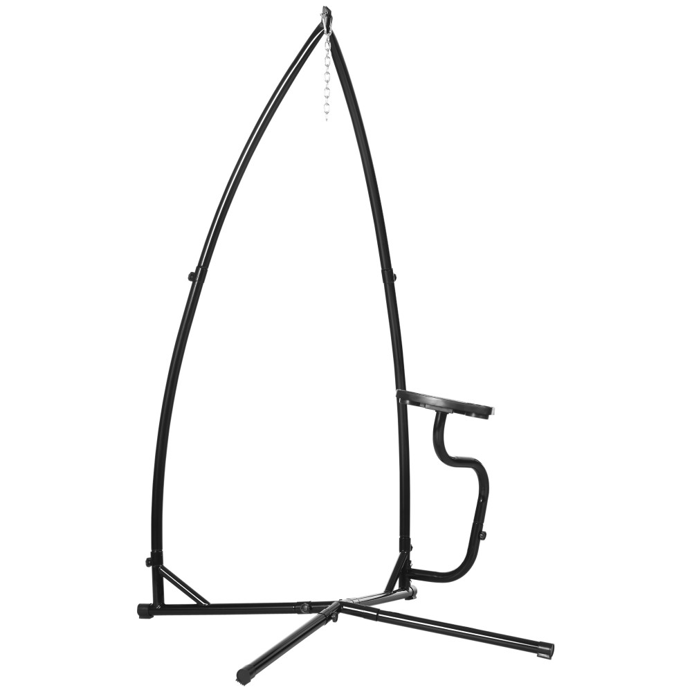 Βάση για κρεμαστή πολυθρόνα σε σχήμα Χ μεταλλική βάση με γάντζο ελατηρίου, δίσκο, βάση έως 120kg Μαύρο