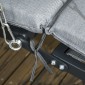 Κρεμαστή ξαπλώστρα, ανακλινόμενη οροφή, με μαξιλάρι καθίσματος, μαξιλάρι, ατσάλινο πλαίσιο, σκούρο γκρι, 108 x 145 x 169 cm