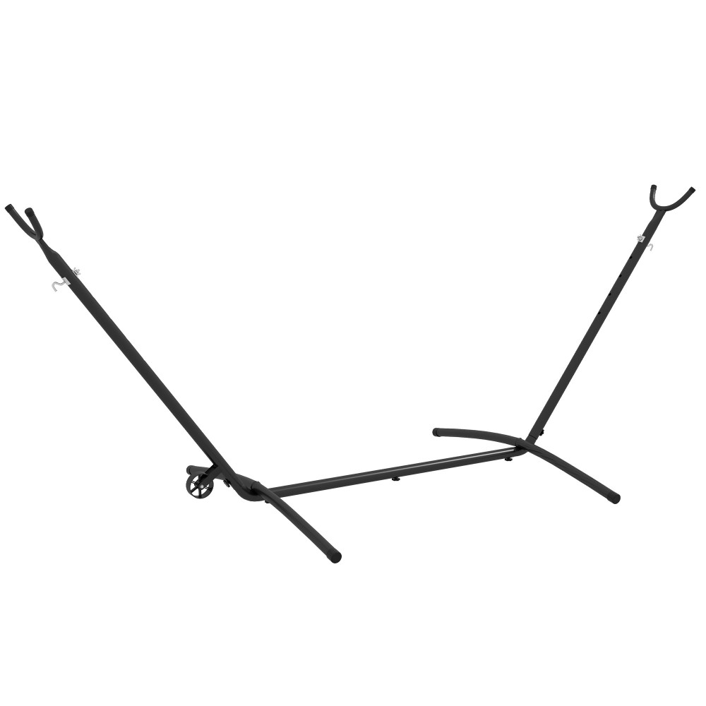 Βάση αιώρας, Σκελετός αιώρας, ανθεκτική στις καιρικές συνθήκες, ρυθμιζόμενο μέγεθος, 290 cm x 120 cm x 115 cm, Μαύρο