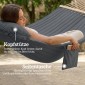 Αιώρα εξωτερικού χώρου 200x140cm, αιώρα δύο στρώσεων με προσκέφαλο, τσάντα περιοδικού, ξύλινα μπαστούνια έως 200kg