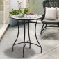 Τραπέζι κήπου μωσαϊκό τραπέζι μπαλκονιού τραπεζάκι βοηθητικό τραπέζι σερβιρίσματος τραπεζάκι στρογγυλό ατσάλι + κεραμικό πορτοκαλί + λευκό Ø60 x H71 cm