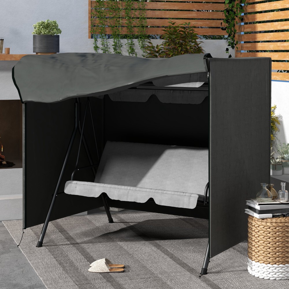 Outsunny Κάλυμμα για κούνια κήπου, κάλυμμα για κούνια Hollywood, αδιάβροχο, 177 x 114 x 152 cm, Γκρι