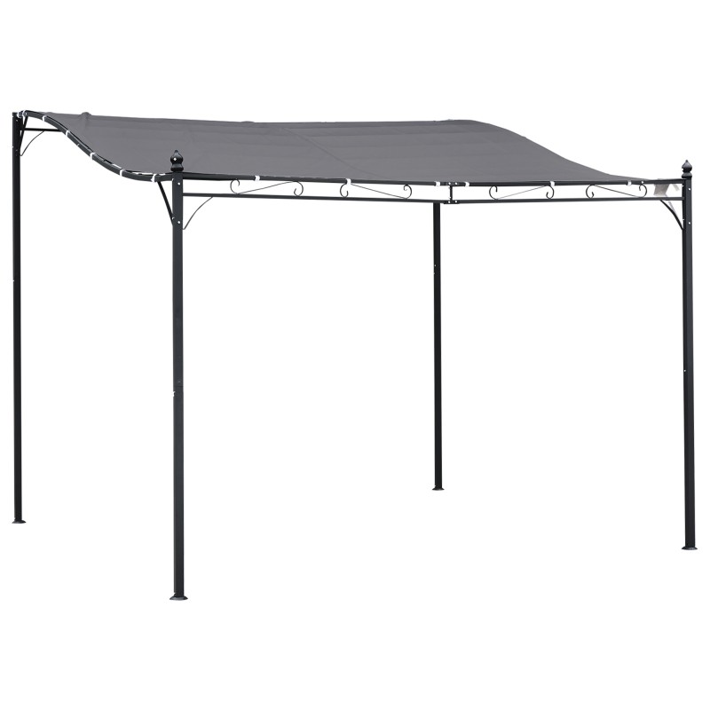 Pergola Garden Gazebo Pavilion Conopy Tent Tent Metal Grey 297x297cm