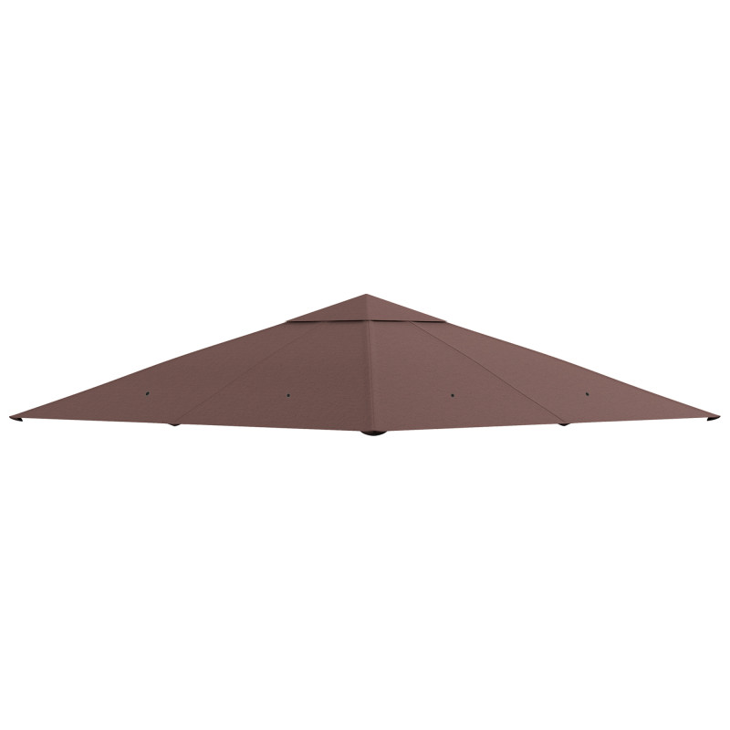 2,98m x 2,98m Polyester Garden Gazebo Replacement Roof Coffee