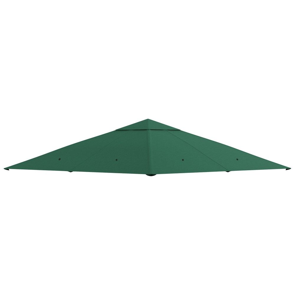 Ανταλλακτικό Garden Gazebo Roof 8 οπές αποστράγγισης νερού Εύκολη συναρμολόγηση Πολυεστέρας Πράσινο 2,98m x 2,98m