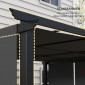 Αντιηλιακή τέντα. Πέργκολα, αδιάβροχη, συμπεριλαμβανομένων των υλικών στερέωσης, 3 x 3,5 m, σκούρο γκρι