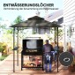 Περίπτερο ψησταριάς με LED 240 x 150 x 258 cm αδιάβροχο κιβώτιο κήπου με στέγη διπλής στρώσης