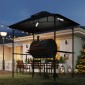 Περίπτερο ψησταριάς με LED 240 x 150 x 258 cm αδιάβροχο κιβώτιο κήπου με στέγη διπλής στρώσης