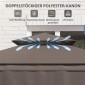Περίπτερο μπάρμπεκιου 242x232x248 εκ. αδιάβροχο κιβώτιο κήπου με διπλή στρώση καφέ οροφής