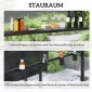 Περίπτερο μπάρμπεκιου 250 x 160 x 250 cm αδιάβροχο κιόσκι κήπου με στέγη διπλής στρώσης, πλαϊνά ράφια μαύρα