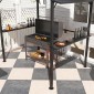 Περίπτερο μπάρμπεκιου 250 x 160 x 250 cm αδιάβροχο κιόσκι κήπου με στέγη διπλής στρώσης, πλαϊνά ράφια μαύρα
