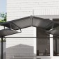 Περίπτερο μπάρμπεκιου 250 x 160 x 250 cm αδιάβροχο κιόσκι κήπου με στέγη διπλής στρώσης, πλαϊνά ράφια μαύρα