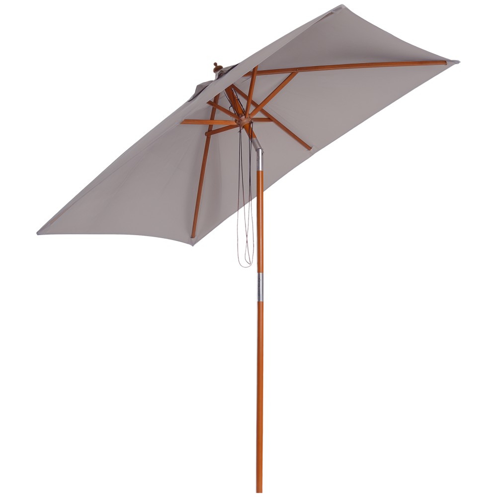 Ομπρέλα ομπρέλας 200 x 150 x 235 cm Εύκαμπτη ομπρέλα κήπου 3 επιπέδων, ρυθμιζόμενη ορθογώνια ομπρέλα παραλίας Αδιάβροχη και ανθεκτική στην υπεριώδη ακτινοβολία για Μπαλκόνι παραλίας Αίθριο Garden Grey