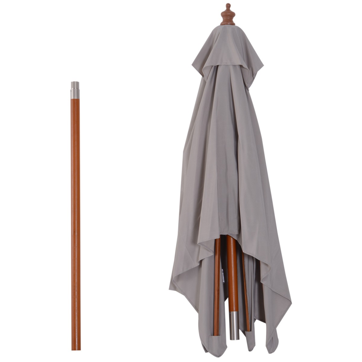 Ομπρέλα ομπρέλας 200 x 150 x 235 cm Εύκαμπτη ομπρέλα κήπου 3 επιπέδων, ρυθμιζόμενη ορθογώνια ομπρέλα παραλίας Αδιάβροχη και ανθεκτική στην υπεριώδη ακτινοβολία για Μπαλκόνι παραλίας Αίθριο Garden Grey