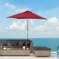 Ομπρέλα ομπρέλας 200 x 150 x 235 cm Αναδιπλούμενη ομπρέλα κήπου 3 επιπέδων Ρυθμιζόμενη ορθογώνια ομπρέλα παραλίας Αδιάβροχη και ανθεκτική στην υπεριώδη ακτινοβολία για Μπαλκόνι Παραλία Αίθριο Κήπος Κόκκινο κρασί