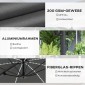 Προβολική ομπρέλα αλουμινίου LED ηλιακός Ø300 cm ρυθμιζόμενο ύψος ομπρέλα με βάση μανιβέλας UV50+ σκούρο γκρι