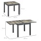 Τραπέζι κήπου, επεκτεινόμενο, εύκολο στο καθάρισμα, πλαίσιο αλουμινίου, όψη ξύλου, 160 x 80 x 75 cm