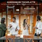 Τραπέζι κήπου, επεκτεινόμενο, εύκολο στο καθάρισμα, πλαίσιο αλουμινίου, όψη ξύλου, 160 x 80 x 75 cm