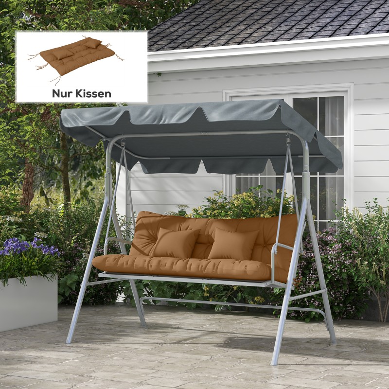 Σετ 4 μαξιλαριών καθίσματος, υδατοαπωθητικά μαξιλάρια καρέκλας 150x50 cm με δέσιμο, μαύρισμα πάχους 10 cm