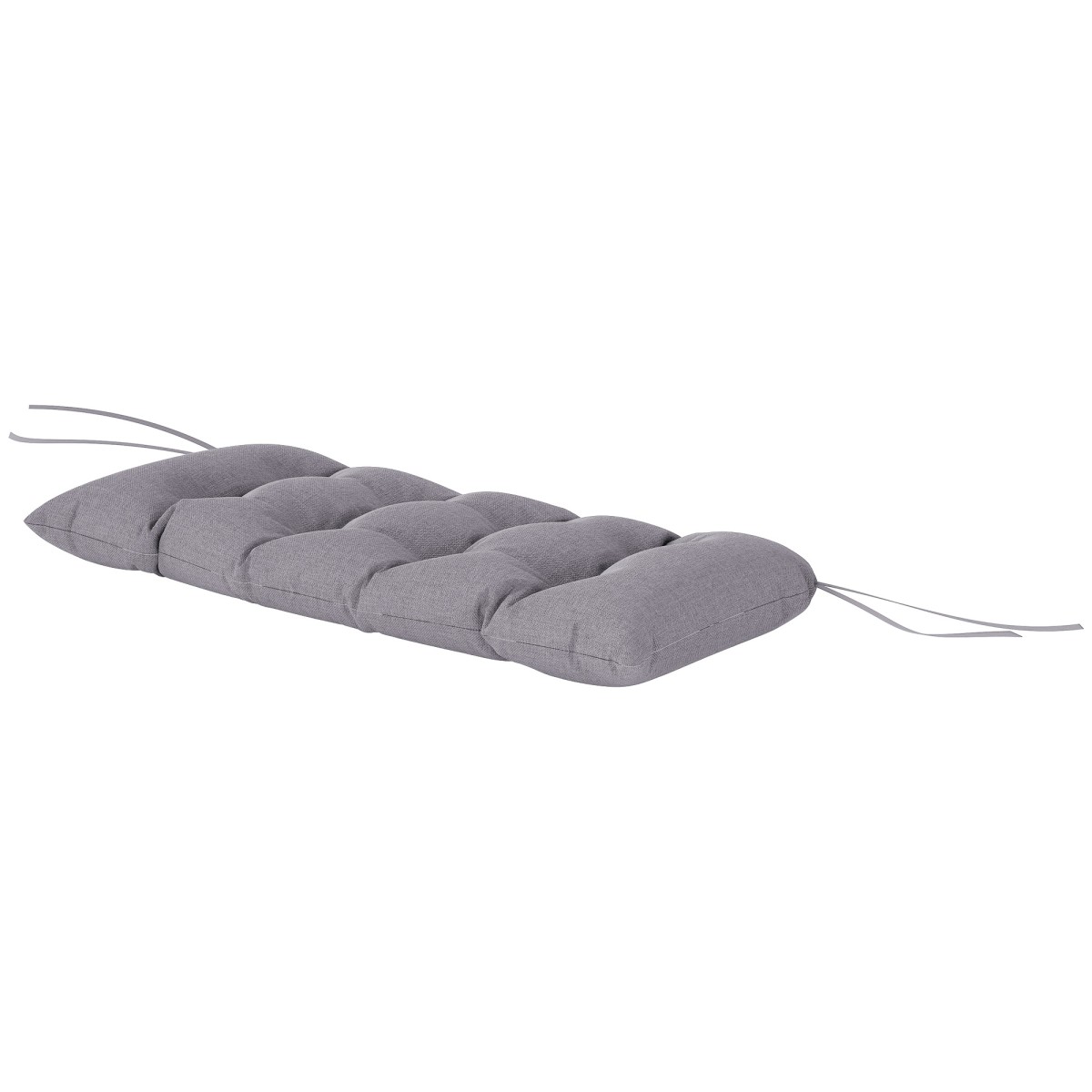 Μαξιλάρι πάγκου 105 x 46 x 12,5 cm μαξιλάρι πάγκου με δεσμούς, μαξιλάρι εξωτερικού καθίσματος για έπιπλα κήπου, πάγκος, γκρι