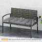 Μαξιλάρι πάγκου 105 x 46 x 12,5 cm μαξιλάρι πάγκου με δεσμούς, μαξιλάρι εξωτερικού καθίσματος για έπιπλα κήπου, πάγκος, γκρι