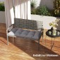 Μαξιλάρι πάγκου 105 x 46 x 12,5 cm μαξιλάρι πάγκου με δεσμούς, μαξιλάρι εξωτερικού καθίσματος για έπιπλα κήπου, πάγκος, γκρι