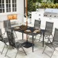 Τραπέζι κήπου 150x90cm, αδιάβροχο τραπέζι μπαλκονιού από ατσάλι, τραπέζι μπαλκονιού με τρύπα ομπρέλας μαύρο