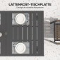 Τραπέζι κήπου 150x90cm, αδιάβροχο τραπέζι μπαλκονιού από ατσάλι, τραπέζι μπαλκονιού με τρύπα ομπρέλας μαύρο