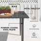 Τραπέζι κήπου 150x90cm, αδιάβροχο τραπέζι μπαλκονιού από ατσάλι, τραπέζι μπαλκονιού με τρύπα ομπρέλας μαύρο