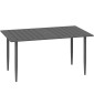 Τραπέζι κήπου 150x90cm, αδιάβροχο τραπέζι μπαλκονιού από ατσάλι, τραπέζι μπαλκονιού με τρύπα ομπρέλας μαύρο