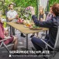Τραπέζι κήπου 150x90cm, αδιάβροχο τραπέζι μπαλκονιού από ατσάλι, τραπέζι μπαλκονιού με τρύπα για ομπρέλα καφέ