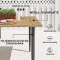 Τραπέζι κήπου 150x90cm, αδιάβροχο τραπέζι μπαλκονιού από ατσάλι, τραπέζι μπαλκονιού με τρύπα για ομπρέλα καφέ
