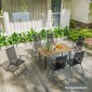 Τραπέζι κήπου 150x90cm, αδιάβροχο τραπέζι μπαλκονιού από ατσάλι, τραπέζι μπαλκονιού με τρύπα για ομπρέλα καφέ