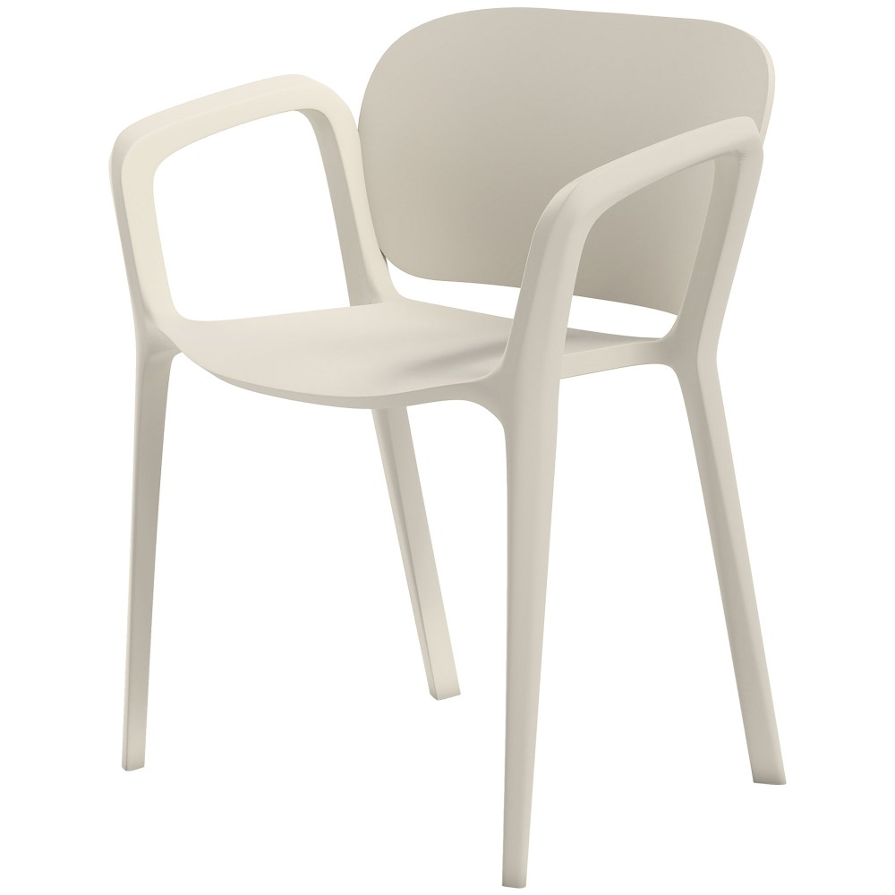 Outsunny Σετ 4 καρεκλών κήπου, ανθεκτικές στις καιρικές συνθήκες, πλαστικές καρέκλες κήπου, στοιβαζόμενες, με μπράτσα, πλάτη, έως 120 kg