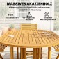 Σετ επίπλων κήπου ξύλινο FSC επεκτεινόμενη τραπεζαρία 7 τεμαχίων με 6 πτυσσόμενες καρέκλες, τρύπα ομπρέλας, σχέδιο που αναδιπλώνεται γρήγορα