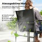 Σετ επίπλων κήπου ομάδα καθιστικών 150 x 80cm γυάλινο τραπέζι με 6 αναπνέουσες καρέκλες διακοσμητικά μπράτσα μαύρα