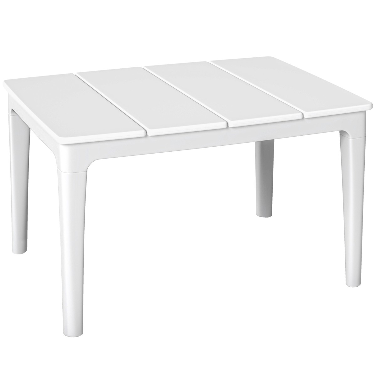 Βοηθητικό τραπέζι κήπου 70 x 53cm αδιάβροχο από πλαστικό ορθογώνιο τραπέζι μπαλκονιού 35kg χωρητικότητας φόρτωσης κρεμ λευκό