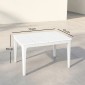 Βοηθητικό τραπέζι κήπου 70 x 53cm αδιάβροχο από πλαστικό ορθογώνιο τραπέζι μπαλκονιού 35kg χωρητικότητας φόρτωσης κρεμ λευκό