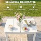 Βοηθητικό τραπέζι κήπου 70 x 53cm αδιάβροχο από πλαστικό ορθογώνιο τραπέζι μπαλκονιού 35kg χωρητικότητας φόρτωσης κρεμ λευκό